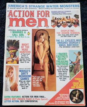 ACTION FOR MEN Adventure Magazine November 1974 GI Angel Bikers Brad Steiger GGA