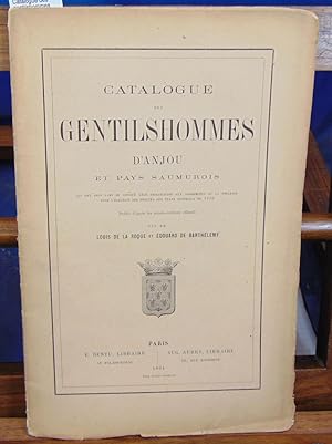 Catalogue des gentilshommes D'Anjou et pays Saumurois
