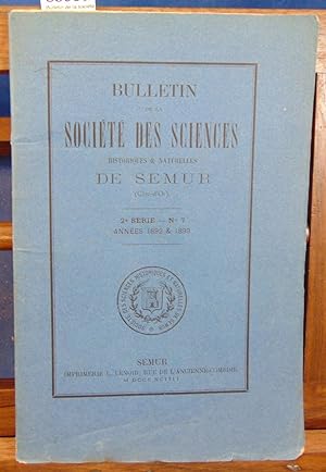 Bulletin de la société des sciences de Semur 2e série N°7 Années 1892 1893