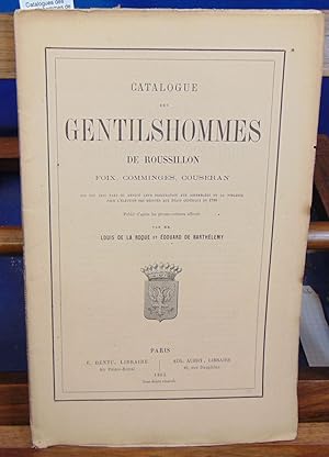 Catalogues des gentilshommes de Rousillon