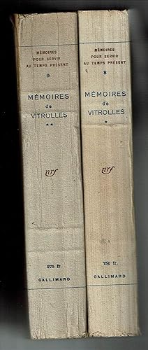 Mémoires de Vitrolles. 1774-1801 et 1810-1814. texte intégral établi par Eugène FORGUES. Présenté...