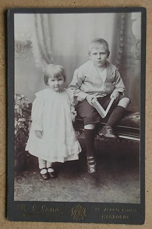 Cabinet Photograph: A Charming Studio Portrait of a Young Brother & Sister.