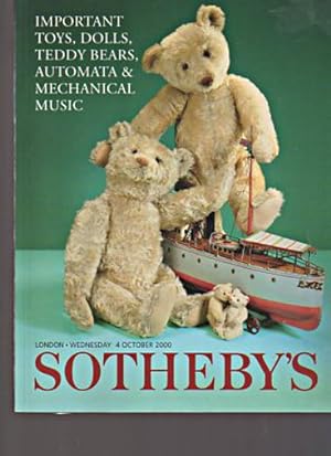 Sothebys 2000 Toys, Dolls, Bears, Automata & Mechanical Music