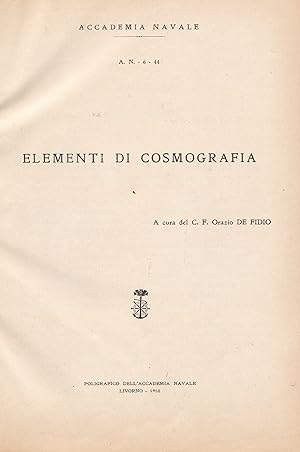 Elementi di cosmografia. Accademia Navale.
