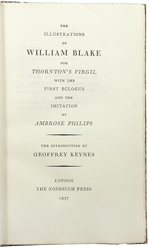 The Illustrations of William Blake for Thornton's Virgil with the First Eclogue and the Imitation...
