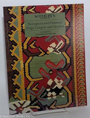 European and Oriental Rugs, Carpets and Textiles; Sotheby's London Wednesday 28th April 1993