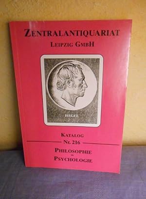 Zentralantiquariat Leipzig GmbH Katalog Nr. 216 Philosophie Psychologie (90er Jahre!)