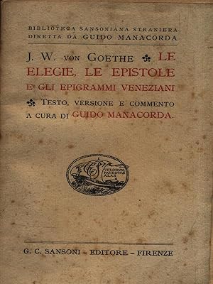 Le elegie, le epistole e gli epigrammi veneziani