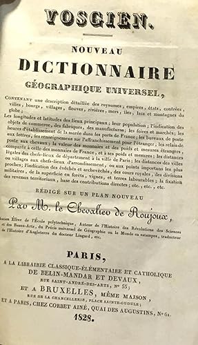 Vosgien - nouveau dictionnaire géographique universel 1828