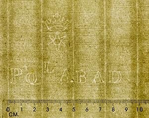 Set of 2 sheets of blank laid paper with watermark PQ L ABAD. Crown with star on one sheet and 18...