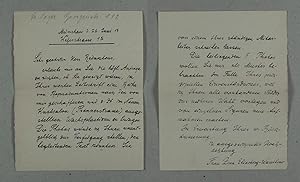 L.a.s. - Handgeschriebener signierter und datierter Brief an Adolf Saager, München.