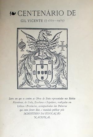 CENTENÁRIO DE GIL VICENTE (1537-1937).