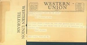 Western Union Telegram from Magda Michael to Mrs. Adel Smith, informing her of the death of her b...