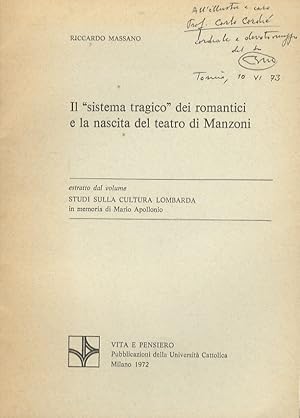Il "sistema tragico" dei romantici e la nascita del teatro di Manzoni. Estratto dal volume Studi ...