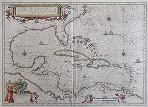 c. 1635 Map of the West Indies by Willem Janszoon Blaeu