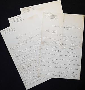Handwritten letters on stationary of the Hotel Devon in Cape May, N.J., 1894