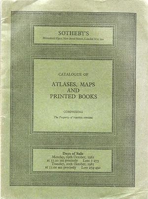 Sotheby catalogue. Atlases, Maps and Printed Books relating to Voyages, Travel and Exploration