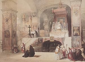 David Roberts Chapel Of Annunciation At Nazareth Victorian Painting Postcard