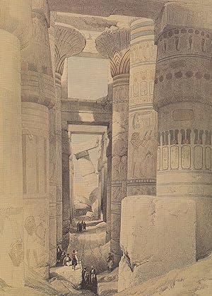 David Roberts View Across The Hall Of Columns Karnak Painting Postcard