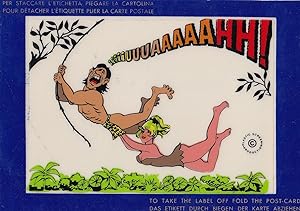 Tarzan & Jane Milan Italy Comic Novelty Removable Rare Postcard