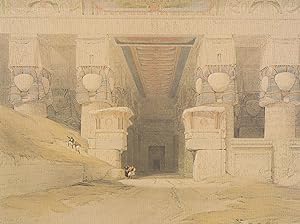 David Roberts Facade Of The Temple Of Hathor at Dendera Painting Postcard