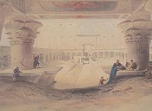 David Roberts View From Under The Portico Temple Of Edfu Painting Postcard