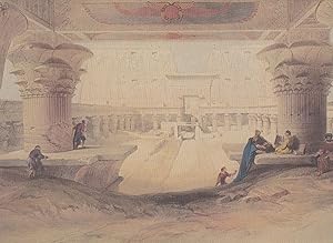 David Roberts View From Under The Portico Temple Of Edfu Painting Postcard