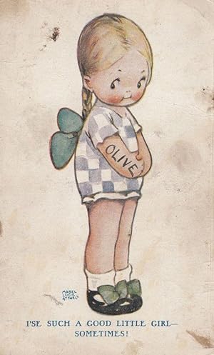 Mabel Lucie Attwell I'm Olive Such A Good Little Girl Antique Comic Postcard