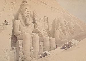 David Roberts Statues Of Ramasses II Temple of Abul Simbel Painting Postcard