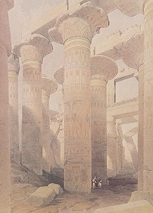 David Roberts View Across The Hypostyle Hall At Karnak Painting Postcard