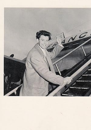 Gerard Philippe Boarding Air France Plane in 1958 Postcard