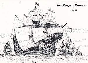 Vasco Da Gama Lisbon 1498 Voyage Of Discovery Ship African Postcard
