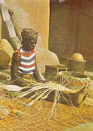 Basket Weaving Ghana Crafts 1970s Postcard