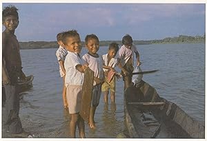 Bluefields Nicaragua Kara Children Miskito Fishing Postcard