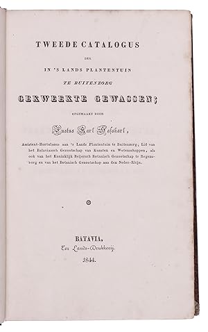 Catalogus plantarum in horto botanico Bogoriensi cultarum alter. | Tweede catalogus der in 's lan...