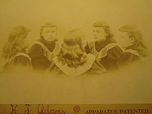 ANTIQUE VICTORIAN TRICK PHOTOGRAPHY ANGEL GIRL GAMBLING LOOK CABINET CARD PHOTO