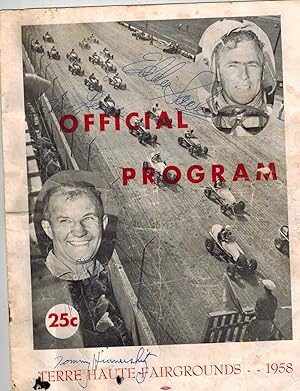 SIGNED Official Program Terre Haute Fairgrounds - 1958 Midget Car Races