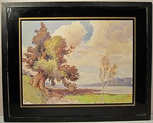 ANTIQUE AMERICAN IMPRESSIONIST WATERCOLOR HUDSON VALLEY STYLE FINE PAINTING