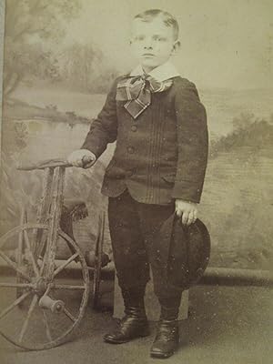 ANTIQUE BROOKLYN NY ANGEL BOY TOY BICYCLE 194 COURT ST US ART CABINET CARD PHOTO