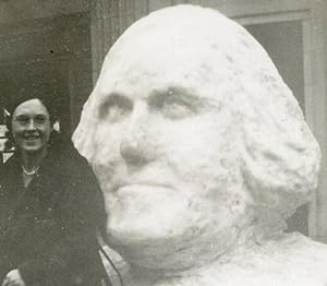1934 CHICAGO GEORGE WASHINGTON ANTIQUE ICE SCULPTURE LADY UNUSUAL FUNNY PHOTO