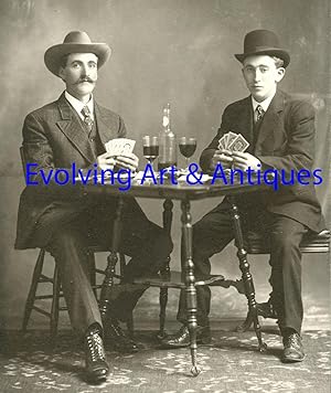 VINTAGE CANADIAN GAMBLERS POKER WHISKEY CIGAR PAPER CURRENCY ON AMAZING PHOTO