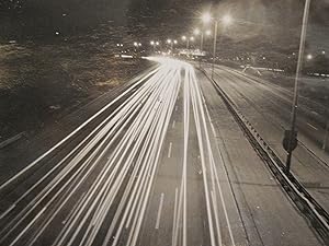 VINTAGE ARTISTIC ABSTRACT STREET SCENE TRON LIKE BRIGHT LIGHTS FAST CARS PHOTO