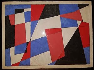 VINTAGE ROLPH SCARLETT'S AMERICAN FLAG ABSTRACT MODERNISM PAINTING FINE ART NY
