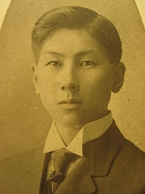 ANTIQUE 1907 HARLEM NYC NY TOKYO JAPAN YOUNG MAN HAYASHI AMERICAN MOTHER PHOTO
