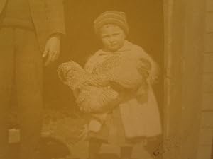 ANTIQUE EDWARDIAN AMERICANA FAT ROOSTER BOY HORSE DOG PUPPY STABLE COUNTRY PHOTO