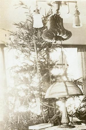 ARTISTIC ANTIQUE TIFFANY STYLE TABLE LAMP HIDDEN ANGELS FINE CHRISTMAS OLD PHOTO