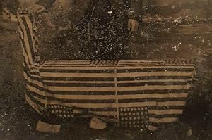 ANTIQUE 44 STAR AMERICAN PARADE FLAGS 8-7-7-7-7-8?ÿPATTERN WYOMING TINTYPE PHOTO
