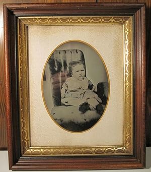 ANTIQUE AMERICAN BLUE EYED ANGEL BABY GIRL FULL PLT TINTYPE PHOTO MUSEUM QUALITY