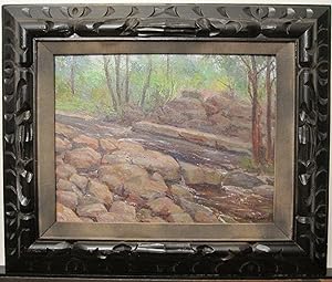 ANTIQUE 1916 WW1 AMERICAN IMPRESSIONIST PAINTING NJ BROOK HOLLYWOOD CA DIRECTOR