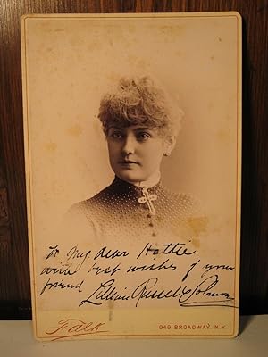 ANTIQUE LILLIAN RUSSELL SOLOMON AUTOGRAPH CABINET CARD 1884 - 1886 FALK NY PHOTO